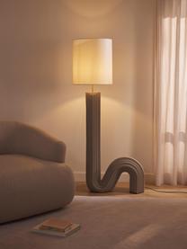 Design Stehlampe Luomo, Lampenschirm: Leinenstoff, Off White, Greige, H 153 cm