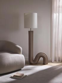 Design Stehlampe Luomo, Lampenschirm: Leinenstoff, Off White, Greige, H 153 cm