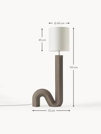 Designová stojací lampa Luomo, Bílá, taupe, Ø 40 cm, V 153 cm