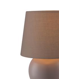 Kleine Keramik-Nachttischlampe Isla in Braun, Lampenschirm: Baumwolle, Lampenfuß: Keramik, Braun, Ø 16 x H 22 cm