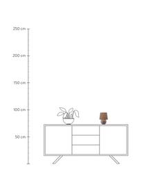 Lámpara de noche pequeña de cerámica Isla, Pantalla: algodón, Cable: plástico, Marrón, Ø 16 x Al 22 cm