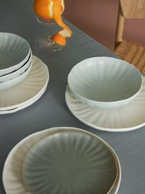 Service de table en porcelaine mate Sali, 4 personnes (12 élém.), Porcelaine, Blanc crème, tons gris, 4 personnes (12 élém.)