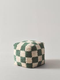 Puf Minden, Tapicerka: 100% bawełna, Ciemny zielony, jasny beżowy, S 40 x W 40 cm
