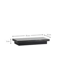 Estante de pared de mármol Pau, Estante: mármol, Fijación: metal, Negro, An 35 x Al 5 cm