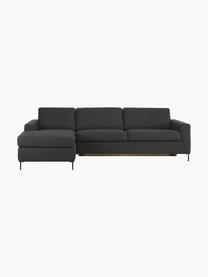 Sofa rozkładana Cucita (3-osobowa), Tapicerka: tkanina (100% poliester) , Stelaż: lite drewno sosnowe z cer, Nogi: metal lakierowany, Antracytowa tkanina, S 274 x G 164 cm, lewostronna