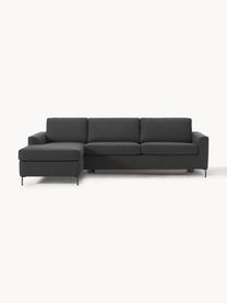 Schlafsofa Cucita (3-Sitzer) mit Matratze, Bezug: Webstoff (100% Polyester), Gestell: Massives Kiefernholz, Webstoff Anthrazit, B 274 x T 164 cm, Eckteil rechts