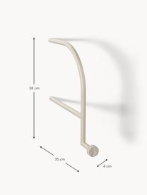 Wieszak ścienny z haczykiem z trawertynu Disa, Stelaż: metal malowany proszkowo, Jasny beżowy, S 4 x W 38 cm