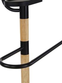 Dressboy Esteban, Staal, rubberhout, Zwart, bruin, H 114 cm