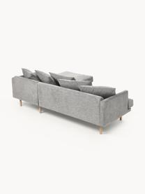 Ecksofa Adrian (3-Sitzer), Bezug: 47 % Viskose, 23 % Baumwo, Gestell: Sperrholz, Füße: Eichenholz, geölt Dieses , Webstoff Grau, B 255 x T 182 cm, Eckteil links