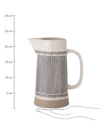 Keramische karaf Eliana met ethnopatroon, 1.7 L, Keramiek, Crèmekleurig, zwart, beige, Ø 12 x H 23 cm