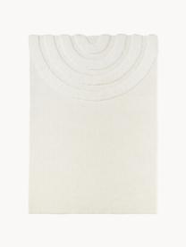 Tappeto morbido a pelo lungo con motivo in rilievo Rubbie, Retro: 55% poliestere, 45% coton, Bianco crema, Larg. 120 x Lung. 180 cm (taglia S)