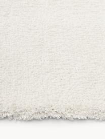 Alfombra de pelo largo texturizada Rubbie, Parte superior: microfibra (100% poliéste, Reverso: 55% poliéster, 45% algodó, Blanco crema, An 120 x L 180 cm (Tamaño S)