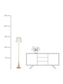 Lampadaire Imperia, Blanc, laiton, Ø 30 x haut. 149 cm