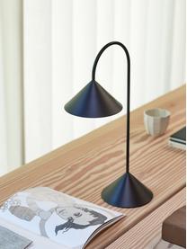 Prenosná exteriérová stolová LED lampa Grasp, Matná čierna, Š 30 x V 47 cm