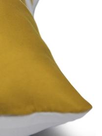 Housse de coussin à jeu de rayures Ela, Blanc, jaune