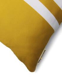 Housse de coussin à jeu de rayures Ela, Blanc, jaune