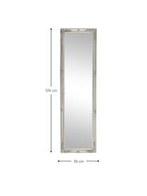 Wandspiegel Miro mit silbernem Holzrahmen, Rahmen: Holz, beschichtet, Spiegelfläche: Spiegelglas, Silberfarben, B 36 x H 126 cm