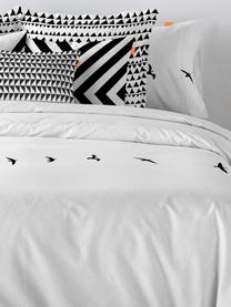 Housse de couette en coton Trip, Blanc, noir, larg. 240 x long. 220 cm