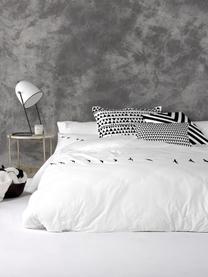 Housse de couette en coton Trip, Blanc, noir, larg. 240 x long. 220 cm