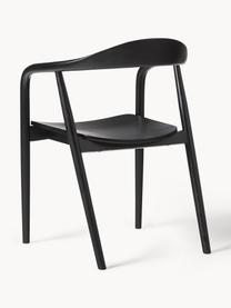 Chaise à accoudoirs bois massif Angelina, Bois de frêne laqué, contreplaqué laqué

Ce produit est fabriqué à partir de bois certifié FSC® et issu d'une exploitation durable, Noir, larg. 57 x haut. 80 cm