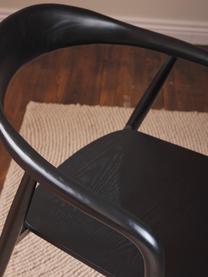 Holz-Armlehnstuhl Angelina in Schwarz, Gestell: Eschenholz, Sperrholz, la, Eischenholz, schwarz lackiert, B 57 x H 80 cm