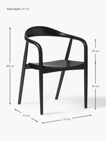 Houten fauteuil Angelina, Gelakt essenhout
Multiplex geschilderd

Dit product is gemaakt van duurzaam geproduceerd, FSC®-gecertificeerd hout., Zwart, Ø 57 x H 80 cm