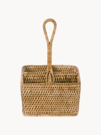 Porte-couverts en rotin fait main Güle, Rotin, Beige, larg. 20 x haut. 32 cm