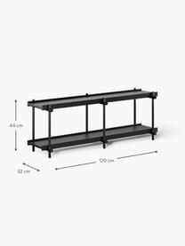 Consolle in metallo Lana, Ripiani: pannelli di fibra a media, Nero, Larg. 120 x Alt. 44 cm