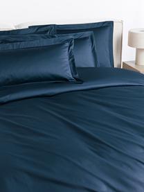 Housse de couette en satin de coton Premium, Bleu foncé, larg. 200 x long. 200 cm