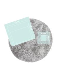 Tapis rond shaggy gris poils longs Lea, Gris