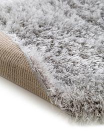 Tapis rond shaggy gris poils longs Lea, Gris