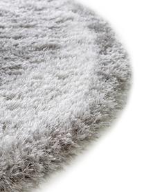 Tapis rond shaggy gris poils longs Lea, Gris