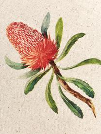 Stolní běhoun s letními květinovými motivy Caleo, 85 % bavlna, 15 % len, Béžová, se vzorem, Š 40 cm, D 145 cm
