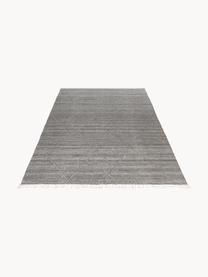 Alfombra de interior/exterior con flecos Maurea, 100% polietileno, Gris, An 80 x L 150 cm(Tamaño XS)