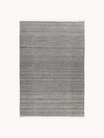 Tapis d'intérieur/d'extérieur tissé à la main avec franges et effet de haut en bas Dakar, 100 % polyéthylène, Gris, larg. 80 x long. 150 cm (taille XS)