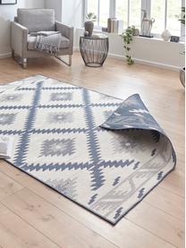 Tappeto reversibile da interno-esterno Malibu, Blu, crema, Larg. 200 x Lung. 290 cm (taglia L)