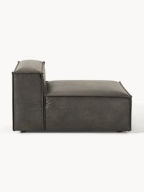 Mittelmodul Lennon aus recyceltem Leder, Bezug: Recyceltes Leder (70 % Le, Gestell: Massives Holz, Sperrholz, Füße: Kunststoff Dieses Produkt, Leder Taupe, B 89 x T 119 cm