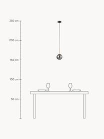 Kleine hanglamp Spada van glas, Lampenkap: glas, Grijs, goudkleurig, Ø 15 x H 28 cm