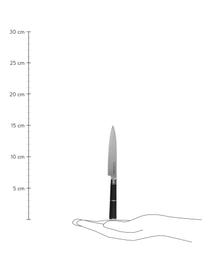 Edelstahl-Küchenmesser Lotus, Griff: Glasfaser, Silberfarben, Schwarz, L 15 cm