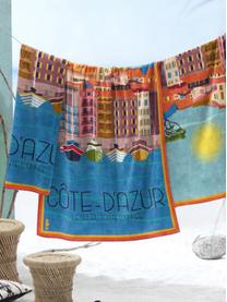 Serviette de plage en coton égyptien Riviera, Multicolore, larg. 90 x long. 170 cm