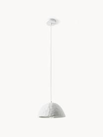 Hanglamp Selin van beton, Lampenkap: beton, Baldakijn: metaal, Wit, Ø 35 x H 30 cm