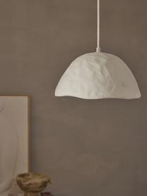 Hanglamp Selin van beton, Lampenkap: beton, Baldakijn: metaal, Wit, Ø 35 x H 30 cm