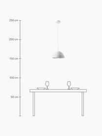 Pendelleuchte Selin aus Beton, Lampenschirm: Beton, Baldachin: Metall, Weiß, Ø 35 x H 30 cm