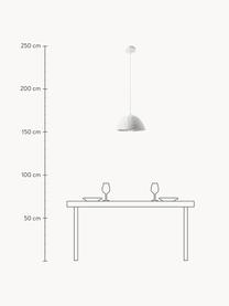 Hanglamp Selin van beton, Lampenkap: beton, Baldakijn: metaal, Wit, Ø 35 x H 30 cm