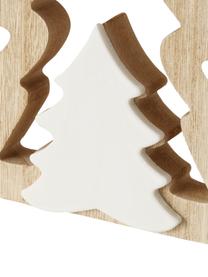 Décorations de Noël en bois Ilga, 2 élém., Bois, enduit, plastique, Bois, blanc, Lot de différentes tailles