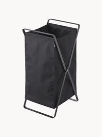 Cesta de lavandería Tower, Estructura: acero pintado, Cesta: poliéster, Negro, An 36 x Al 64 cm