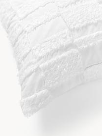 Federa in cotone percalle con decoro trapuntato Scout, Bianco, Larg. 50 x Lung. 80 cm