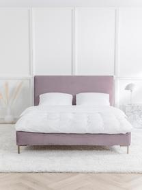 Gestoffeerd fluwelen bed Peace in mauve, Frame: massief grenenhout en pla, Bekleding: polyester fluweel, Poten: gepoedercoat metaal, Fluweel mauve, 200 x 200 cm