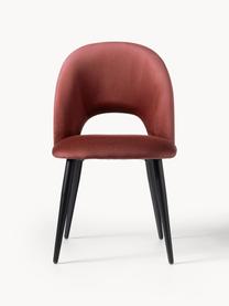 Sametová čalouněná židle Rachel, Rezavě červená, Š 53 cm, H 57 cm