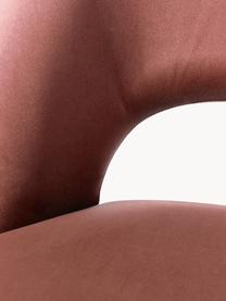 Sedia imbottita in velluto Rachel, Rivestimento: velluto (100% poliestere), Gambe: metallo verniciato a polv, Velluto rosso ruggine, Larg. 53 x Prof. 57 cm
